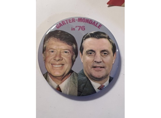 VINTAGE ~ 1976 JIMMY CARTER / MONDALE VICE ~ PRESIDENTIAL ELECTION PIN