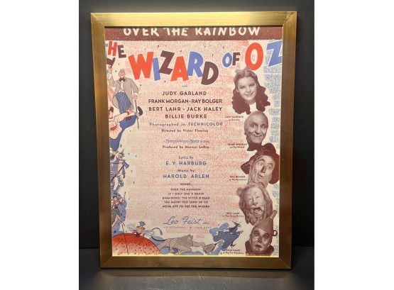 1930s Wizard Of Oz Broadway Musical Sheet Music Cover Framed 12x9