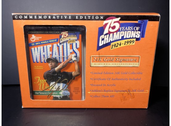 1999 Limited Edition Tiger Woods Wheaties Collectors Series New In Box