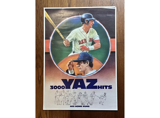 Vintage ~ 1979 Carl Yastrzemski Poster ~ 3000 Hits / 400 Home Runs ~ Boston Red Sox