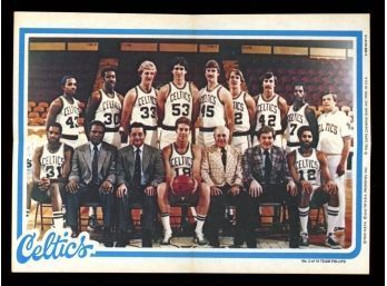 1980 TOPPS BASKETBALL BOSTON CELTICS TEAM PHOTO INSERT ~ LARRY BIRD ROOKIE YEAR