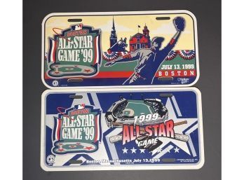 Pair (2) Boston Red Sox 1999 All-star Game Novelty Collectors License Plates ~ Fenway Park