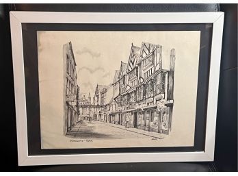 Framed Print 'STONEGATE ~ YORK' By Brian Lewis Measures 12' X 9'