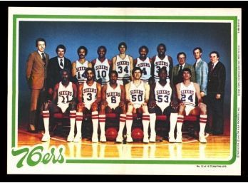 1980 TOPPS BASKETBALL PHILADELPHIA 76ERS TEAM PHOTO INSERT
