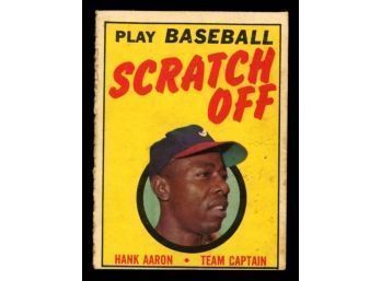 1970 Topps Scratch Off Card Hank Aaron Atlanta Braves