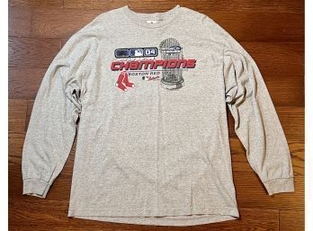 Officially Licensed ~ 2004 Boston Red Sox World Series CHAMPIONS LONG SLEEVE T-SHIRT ~ 2XL