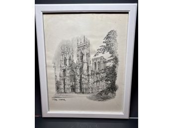 Framed Print Of York Minster By Brian Lewis  Measures 12' X 9'