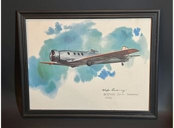 Vintage United Airlines - Boeing 221A Monomail 1930 - Galloway Litho Lithograph
