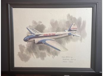 United Airlines Nixon Galloway Lithograph Boeing 247-D 1933-1942