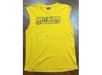 Harley Davidson Motorcycles Outer Banks North Carolina Yellow Cut Off T-shirt