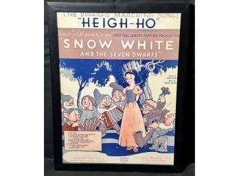 Vintage Snow White Broadway Musical Sheet Music Framed 9x12