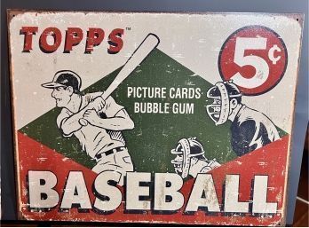 Vintage Look Topps Baseball Trading Cards 5c Metal Advertisement Sign