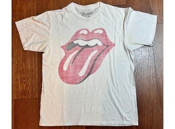 White Rolling Stones Mouth Emoji Medium Bravado T-shirt