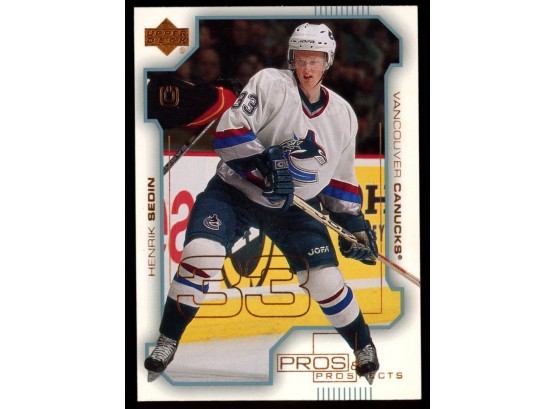 2001 Upper Deck Hockey Henrik Sedin Pros & Prospects #85 Vancouver Canucks