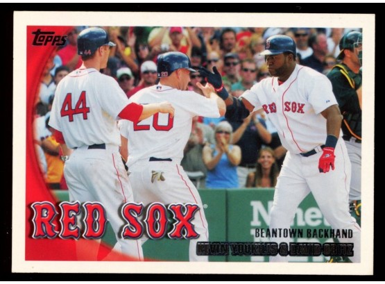 2010 Topps Baseball David Ortiz & Kevin Youkilis 'beantown Backhand' #302 Boston Red Sox