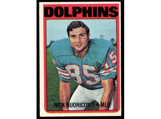 1972 Topps Football Nick Buoniconti #43 Miami Dolphins Vintage
