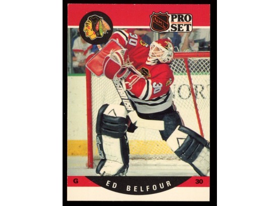 1990 NHL Pro Set Ed Belfour #598 Chicago Blackhawks HOF