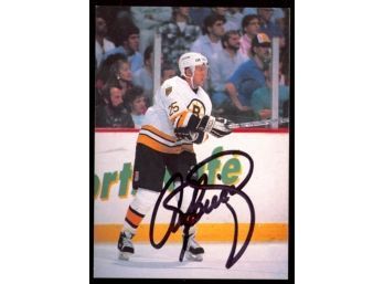 1990 Sports Action Hockey Andy Brickley On Card Autograph Boston Bruins