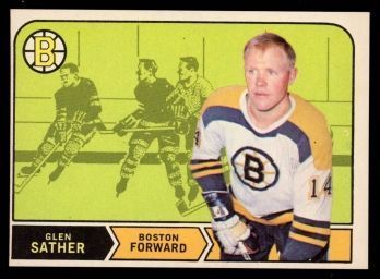 1968 O-pee-chee Hockey Glen Sather #134 Boston Bruins Vintage