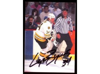 1990 Sports Action Hockey Lyndon Byers On Card Autograph Boston Bruins