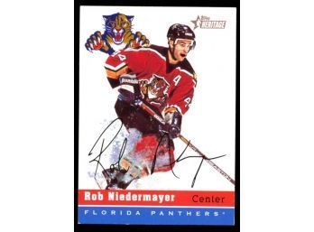 2001 Topps Heritage Hockey Rob Niedermayer On Card Autograph #190 Florida Panthers