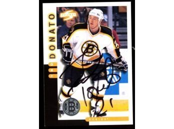 1997 Pinnacle Hockey Ted Donato On Card Autograph #6 Boston Bruins