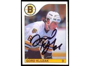 1985 O-pee-chee Hockey Gord Kluzak On Card Autograph #167 Boston Bruins Vintage