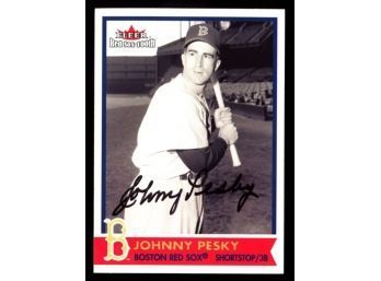 2001 Fleer Baseball Johnny Pesky On Card Autograph #38 Boston Red Sox HOF