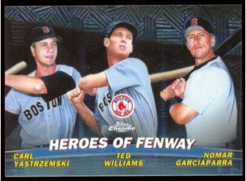 2001 Topps Chrome Baseball Carl Yastrzemski/ted Williams/nomar Garciaparra 'heroes Of Fenway' #TC13 Red Sox