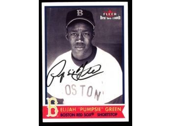 2001 Fleer Baseball Elijah 'pumpsie' Green Red Sox 100th On Card Autograph #56 Boston Red Sox