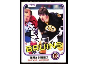 1981 O-pee-chee Terry O'Reilly On Card Autograph #7 Boston Bruins Vintage