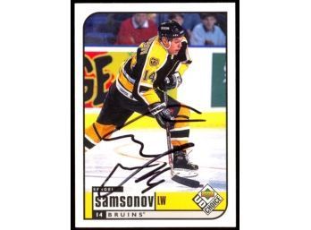 1998 Upper Deck Collectors Choice Hockey Sergei Samsonov On Card Autograph #13 Boston Bruins