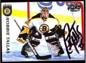 1998 Pacific Hockey Robbie Tallas On Card Autograph #100 Boston Bruins