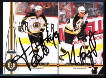 2001 Pacific Hockey Nick Boynton/jonathan Aitken On Card Rookie Autographs #45 Boston Bruins