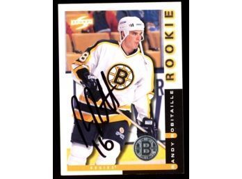 1997 Pinnacle Hockey Randy Robitaille On Card Rookie Autograph #12 Boston Bruins