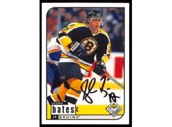 1998 Upper Deck Collectors Choice Hockey Shawn Bates On Card Autograph #18 Boston Bruins