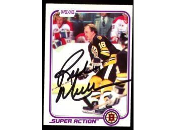 1981 O-pee-chee Hockey Rick Middleton Super Action On Card Autograph #18 Boston Bruins Vintage