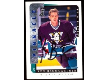 1997 Pinnacle Hockey Ken Baumgartner On Card Autograph #32 Anaheim Ducks