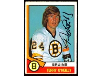 1974 O-pee-chee Hockey Terry O'Reilly On Card Autograph #295 Boston Bruins Vintage