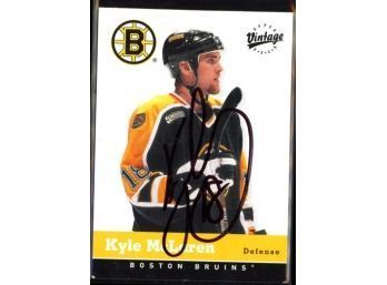2000 Upper Deck Vintage Hockey Kyle McLaren On Card Autograph #27 Boston Bruins