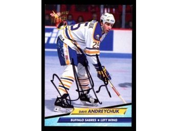 1992 Fleer Ultra Hockey Dave Andreychuk On Card Autograph #12 Buffalo Sabres