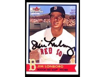 2001 Fleer Baseball Jim Lonborg Red Sox 100th On Card Autograph #39 Boston Red Sox