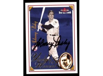 2001 Fleer Baseball Johnny Pesky Yawky's Heroes On Card Autograph #14YH Boston Red Sox HOF