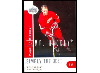 2002 Upper Deck Piece Of History Hockey Gordie Howe 'mr Hockey' Simply The Best #SB5 Detroit Red Wings HOF