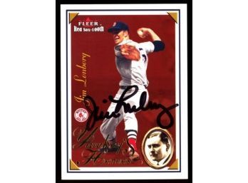 2001 Fleer Baseball Jim Lonborg Yawky's Heroes On Card Autograph #15YH Boston Red Sox
