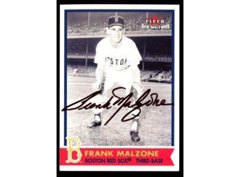 2001 Fleer Baseball Frank Malzone Red Sox 100th On Card Autograph #42 Boston Red Sox