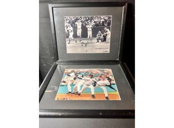 Pair Of Framed Red Sox Prints Pedro Martinez And Carlton Fisk
