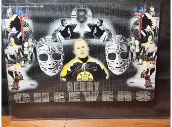 Boston Bruins Legend Gerry Cheevers Autographed Poster 18x12'