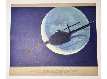 1950 Charles H Hubblle Lithograph F89 Scorpion USAF Military Plane