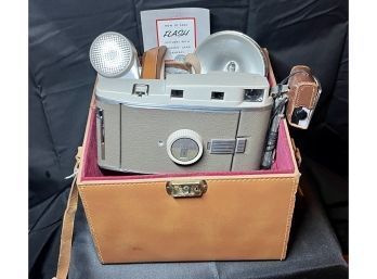 Vintage Polaroid Land Camera With Attachments And Carry Case